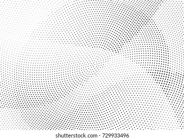 Abstract halftone wave dotted background. Futuristic twisted grunge pattern, dot, circles.  Vector modern optical pop art texture for posters, business cards, cover, labels mock-up, stickers layout