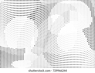Abstract halftone wave dotted background. Futuristic twisted grunge pattern, dot, circles.  Vector modern optical pop art texture for posters, business cards, cover, labels mock-up, stickers layout