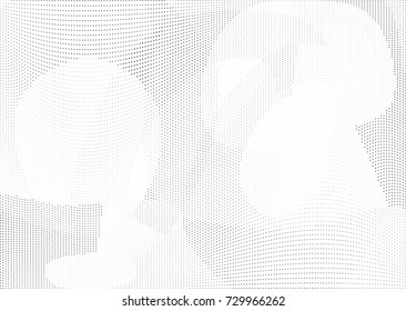 Abstract halftone wave dotted background. Futuristic twisted grunge pattern, dot, circles.  Vector modern optical pop art texture for posters, business cards, cover, labels mock-up, stickers layout