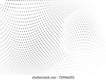 Abstract halftone wave dotted background. Futuristic twisted grunge pattern, dot, circles.  Vector modern optical pop art texture for posters, business cards, cover, labels mock-up, stickers layout