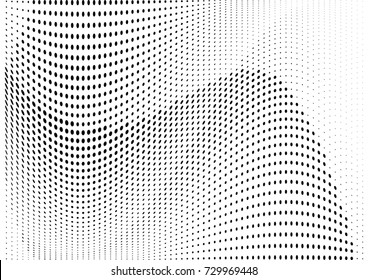 Abstract halftone wave dotted background. Futuristic twisted grunge pattern, dot, circles.  Vector modern optical pop art texture for posters, business cards, cover, labels mock-up, stickers layout