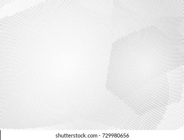 Abstract halftone wave dotted background. Futuristic twisted grunge pattern, dot, circles.  Vector modern optical pop art texture for posters, business cards, cover, labels mock-up, stickers layout