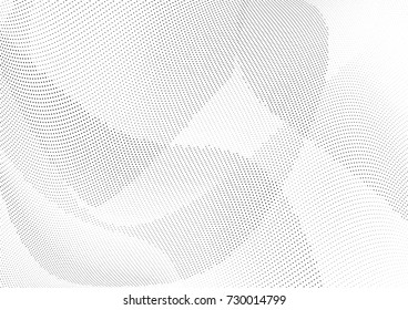 Abstract halftone wave dotted background. Futuristic twisted grunge pattern, dot, circles.  Vector modern optical pop art texture for posters, business cards, cover, labels mock-up, stickers layout