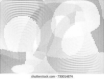 Abstract halftone wave dotted background. Futuristic twisted grunge pattern, dot, circles.  Vector modern optical pop art texture for posters, business cards, cover, labels mock-up, stickers layout