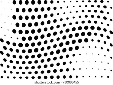 Abstract halftone wave dotted background. Futuristic twisted grunge pattern, dot, circles.  Vector modern optical pop art texture for posters, business cards, cover, labels mock-up, stickers layout