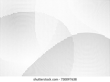 Abstract halftone wave dotted background. Futuristic twisted grunge pattern, dot, circles.  Vector modern optical pop art texture for posters, business cards, cover, labels mock-up, stickers layout