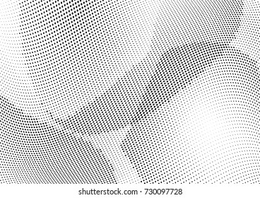 Abstract halftone wave dotted background. Futuristic twisted grunge pattern, dot, circles.  Vector modern optical pop art texture for posters, business cards, cover, labels mock-up, stickers layout