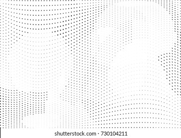 Abstract halftone wave dotted background. Futuristic twisted grunge pattern, dot, circles.  Vector modern optical pop art texture for posters, business cards, cover, labels mock-up, stickers layout