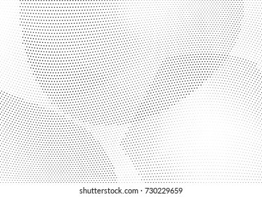 Abstract halftone wave dotted background. Futuristic twisted grunge pattern, dot, circles.  Vector modern optical pop art texture for posters, business cards, cover, labels mock-up, stickers layout