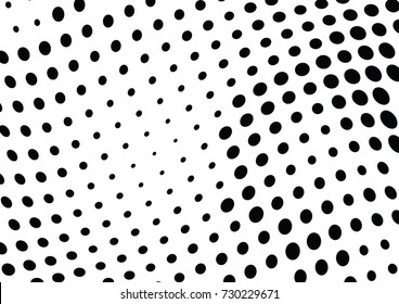 Abstract halftone wave dotted background. Futuristic twisted grunge pattern, dot, circles.  Vector modern optical pop art texture for posters, business cards, cover, labels mock-up, stickers layout