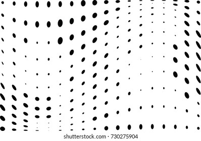 Abstract halftone wave dotted background. Futuristic twisted grunge pattern, dot, circles.  Vector modern optical pop art texture for posters, business cards, cover, labels mock-up, stickers layout