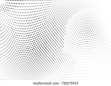Abstract halftone wave dotted background. Futuristic twisted grunge pattern, dot, circles.  Vector modern optical pop art texture for posters, business cards, cover, labels mock-up, stickers layout
