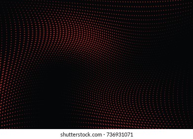 Abstract halftone wave dotted background. Futuristic twisted grunge pattern, dot, circles.  Vector modern optical pop art texture for posters, business cards, cover, labels mock-up, stickers layout