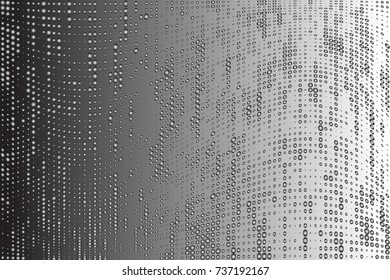 Abstract halftone wave dotted background. Futuristic twisted grunge pattern, dot, circles.  Vector modern optical pop art texture for posters, business cards, cover, labels mock-up, stickers layout