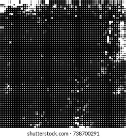 Abstract halftone wave dotted background. Futuristic twisted grunge pattern, dot, circles. Vector futuristic texture for posters, sites, business cards, postcards, interior design, labels.
