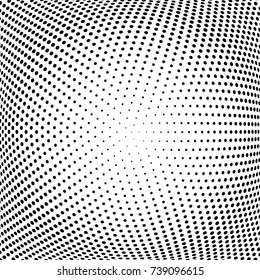 Abstract halftone wave dotted background. Futuristic twisted grunge pattern, dot, circles.  Vector modern optical pop art texture for posters, business cards, cover, labels mock-up, stickers layout