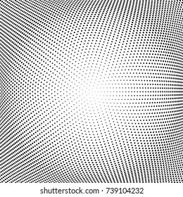 Abstract halftone wave dotted background. Futuristic twisted grunge pattern, dot, circles.  Vector modern optical pop art texture for posters, business cards, cover, labels mock-up, stickers layout