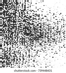 Abstract halftone wave dotted background. Futuristic twisted grunge pattern, dot, circles. Vector futuristic texture for posters, sites, business cards, postcards, interior design, labels.