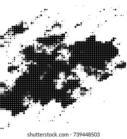 Abstract halftone wave dotted background. Futuristic twisted grunge pattern, dot, circles. Vector futuristic texture for posters, sites, business cards, postcards, interior design, labels.