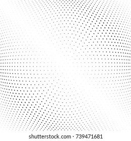 Abstract halftone wave dotted background. Futuristic twisted grunge pattern, stars.  Vector modern optical pop art texture for posters, postcard, grunge cover, labels, vintage sticker mock-up layout