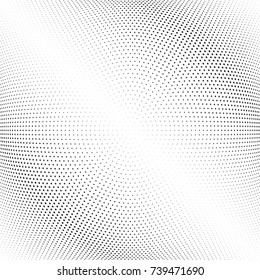 Abstract halftone wave dotted background. Futuristic twisted grunge pattern, stars.  Vector modern optical pop art texture for posters, postcard, grunge cover, labels, vintage sticker mock-up layout