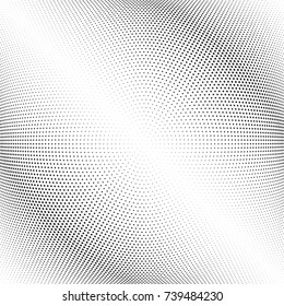Abstract halftone wave dotted background. Futuristic twisted grunge pattern, stars.  Vector modern optical pop art texture for posters, postcard, grunge cover, labels, vintage sticker mock-up layout