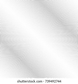 Abstract halftone wave dotted background. Futuristic twisted grunge pattern, stars.  Vector modern optical pop art texture for posters, postcard, grunge cover, labels, vintage sticker mock-up layout