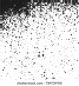 Abstract halftone wave dotted background. Futuristic twisted grunge pattern, dot, circles. Vector futuristic texture for posters, sites, business cards, postcards, interior design, labels.