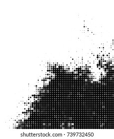 Abstract halftone wave dotted background. Futuristic twisted grunge pattern, dot, circles. Vector futuristic texture for posters, sites, business cards, postcards, interior design, labels.