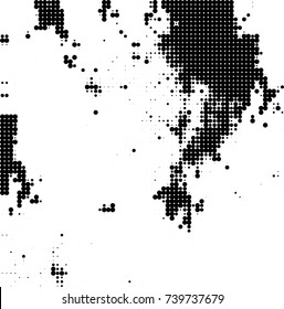 Abstract halftone wave dotted background. Futuristic twisted grunge pattern, dot, circles. Vector futuristic texture for posters, sites, business cards, postcards, interior design, labels.
