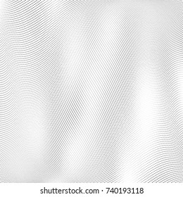 Abstract halftone wave dotted background. Futuristic twisted grunge pattern, dot, circles.  Vector modern optical pop art texture for posters, business cards, cover, labels mock-up, stickers layout