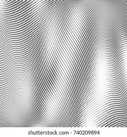 Abstract halftone wave dotted background. Futuristic twisted grunge pattern, dot, circles.  Vector modern optical pop art texture for posters, business cards, cover, labels mock-up, stickers layout