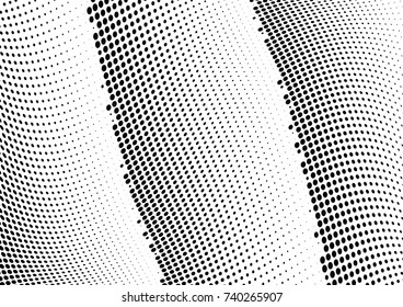 Abstract halftone wave dotted background. Futuristic twisted grunge pattern, dot, circles.  Vector modern optical pop art texture for posters, business cards, cover, labels mock-up, stickers layout