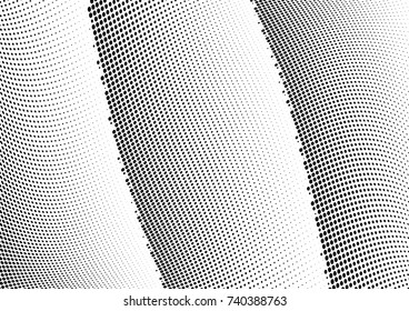 Abstract halftone wave dotted background. Futuristic twisted grunge pattern, dot, circles.  Vector modern optical pop art texture for posters, business cards, cover, labels mock-up, stickers layout