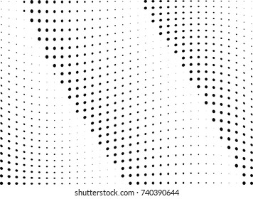 Abstract halftone wave dotted background. Futuristic twisted grunge pattern, dot, circles.  Vector modern optical pop art texture for posters, business cards, cover, labels mock-up, stickers layout