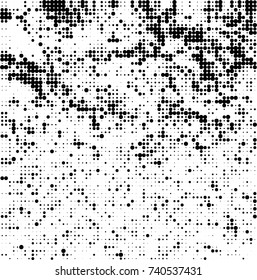 Abstract halftone wave dotted background. Futuristic twisted grunge pattern, dot, circles. Vector futuristic texture for posters, sites, business cards, postcards, interior design, labels.