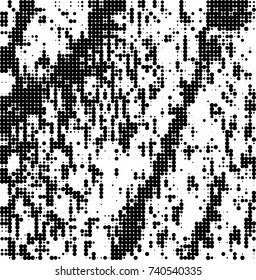 Abstract halftone wave dotted background. Futuristic twisted grunge pattern, dot, circles. Vector futuristic texture for posters, sites, business cards, postcards, interior design, labels.