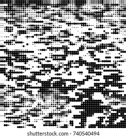 Abstract halftone wave dotted background. Futuristic twisted grunge pattern, dot, circles. Vector futuristic texture for posters, sites, business cards, postcards, interior design, labels.