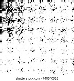 Abstract halftone wave dotted background. Futuristic twisted grunge pattern, dot, circles. Vector futuristic texture for posters, sites, business cards, postcards, interior design, labels.