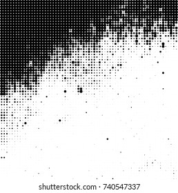 Abstract halftone wave dotted background. Futuristic twisted grunge pattern, dot, circles. Vector futuristic texture for posters, sites, business cards, postcards, interior design, labels.