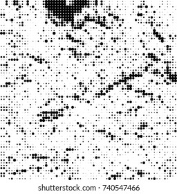 Abstract halftone wave dotted background. Futuristic twisted grunge pattern, dot, circles. Vector futuristic texture for posters, sites, business cards, postcards, interior design, labels.