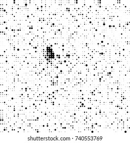 Abstract halftone wave dotted background. Futuristic twisted grunge pattern, dot, circles. Vector futuristic texture for posters, sites, business cards, postcards, interior design, labels.