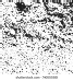 Ola de semitonos abstracta salpicada de fondo. Futurista estampado de trituro, punto, círculos. Textura vectorial futurista para carteles, sitios, tarjetas de visita, postales, diseño interior, etiquetas.