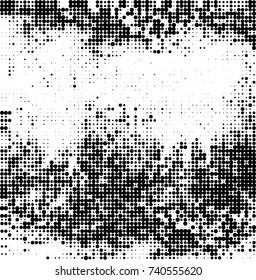 Abstract halftone wave dotted background. Futuristic twisted grunge pattern, dot, circles. Vector futuristic texture for posters, sites, business cards, postcards, interior design, labels.