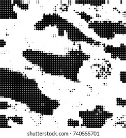 Abstract halftone wave dotted background. Futuristic twisted grunge pattern, dot, circles. Vector futuristic texture for posters, sites, business cards, postcards, interior design, labels.