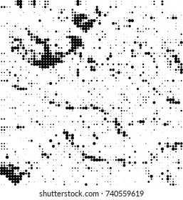 Abstract halftone wave dotted background. Futuristic twisted grunge pattern, dot, circles. Vector futuristic texture for posters, sites, business cards, postcards, interior design, labels.