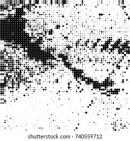 Abstract halftone wave dotted background. Futuristic twisted grunge pattern, dot, circles. Vector futuristic texture for posters, sites, business cards, postcards, interior design, labels.