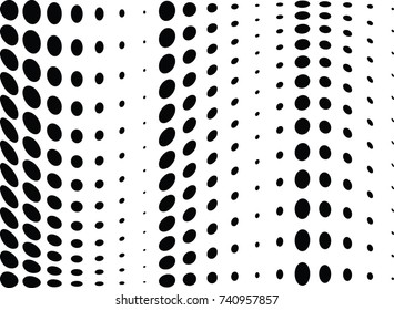 Abstract halftone wave dotted background. Futuristic twisted grunge pattern, dot, circles.  Vector modern optical pop art texture for posters, business cards, cover, labels mock-up, stickers layout