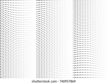 Abstract halftone wave dotted background. Futuristic twisted grunge pattern, dot, circles.  Vector modern optical pop art texture for posters, business cards, cover, labels mock-up, stickers layout