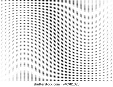 Abstract halftone wave dotted background. Futuristic twisted grunge pattern, dot, circles.  Vector modern optical pop art texture for posters, business cards, cover, labels mock-up, stickers layout